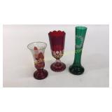 3 Pieces Victorian Glass