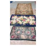 3 Vintage Hand Hooked Rugs