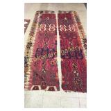 Vintage Turkish Area Rug Split into Runners