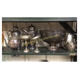 7 Pieces Silver Plate, 2 Sterling