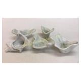 5 Pieces Milk Glass Modern Sculpture