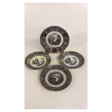 4 Staffordshire Mulberry Transfer Plates