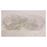 2 Cut Glass Footed Bowls