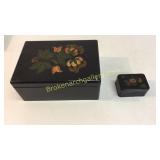 2 Painted Toleware Boxes