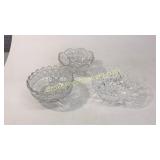 3 Cut Glass Bowls