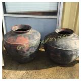 Pair 29" Teracotta Garden Pots