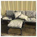 3 Pieces Iron Patio Furniture W Cushions