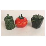 3 Vegetable Form Cookie Jars