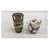 English Tea Pot, Grecian Fish Vase