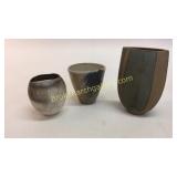 3 Signed Art Pottery Vases
