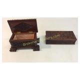 2 Carved Table Boxes