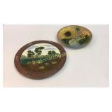 Majolica Charger, Wall Tile in Copper Frame