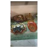 8 Pieces Assorted Carnival Glass