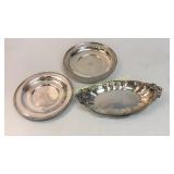 3 Sterling Plates, Tray