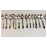 14 Sterling Commemorative Spoons