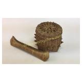Bark Canoe, Lidded Split Curl Basket
