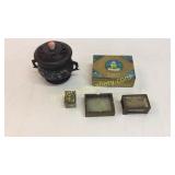 Champleve Incense Burner, 4 Pieces Cloisonné