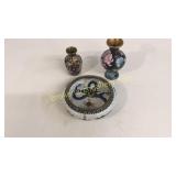 3 Pieces Asian Cloisonné