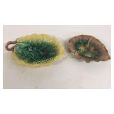 2 Majolica Leaf Plates