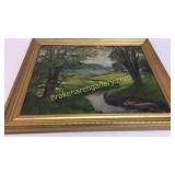 Oil on Canvas, Pastoral Scene