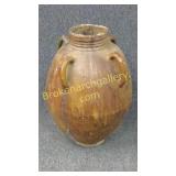27" Floor Vase W Tobacco Spit Dlaze