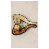 Carved Meerschaum Pipe in Case