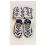 Pair Black Foot Indian Moccasins and Leggings