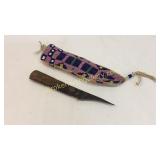 Arapaho Indian Beaded Sheath with Knife