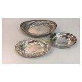 3 Sterling Bread Trays