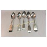 5 German Silver Spoons