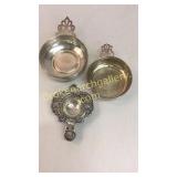 2 Sterling Porridgers, Tea Strainer
