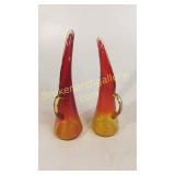 Pair Blenko Amberina Ewers