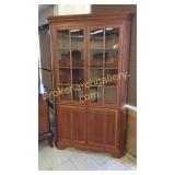 Custom Made 16 Pane Cherry Corner Cupboard