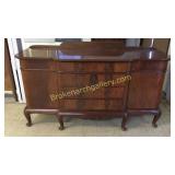 Serpentine Front Flame Mahogany Sideboard