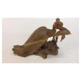 Beautifully Carved Asian Bird W/Fish