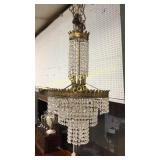 Brass & Crystal Wedding Cake Chandelier