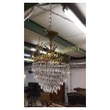 Crystal & Brass Waterfall Chandelier