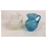 2 Opalescent Pitchers