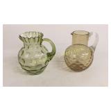 2 Blown Glass Pitchers