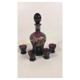 Silver Overlay Cordial Set
