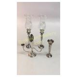 Sterling Candlesticks, Vase, Bud Vase