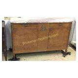Inlaid Italian Sideboard W Marble Top