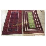 2 Vintage Persian Throw Rugs