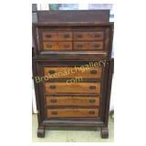 Unusual Flame Mahogany Empire Chest