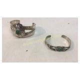 2 Sterling and Turquoise Cuff Bracelets