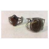 2 Silver and Sone Bracelets