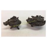 2 Asian Metal Teapots