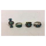 4 Native American Ring W Turquoise