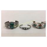 3 Sterling Sliver Native American Bracelets