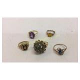 5 Ladies Gemstone Gold Rings